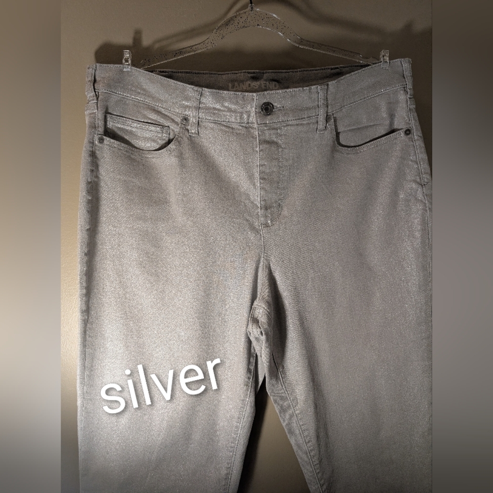 🤍Lands' End 18W Silver Straight Leg Jeans